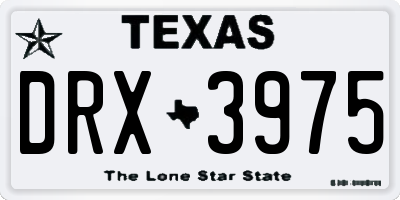 TX license plate DRX3975