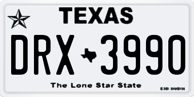 TX license plate DRX3990