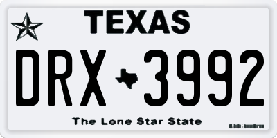 TX license plate DRX3992