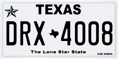 TX license plate DRX4008