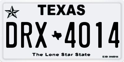 TX license plate DRX4014