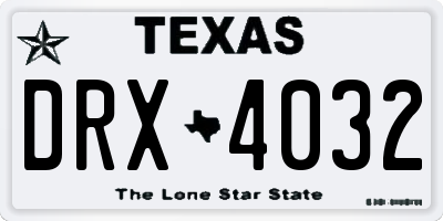 TX license plate DRX4032