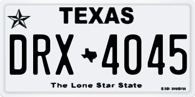 TX license plate DRX4045