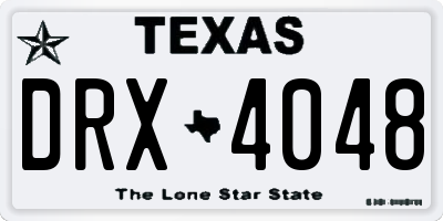 TX license plate DRX4048