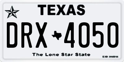 TX license plate DRX4050