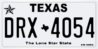 TX license plate DRX4054