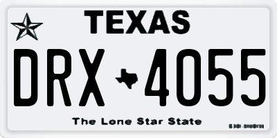 TX license plate DRX4055
