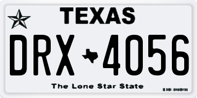 TX license plate DRX4056