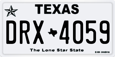 TX license plate DRX4059