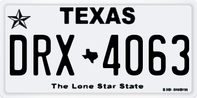 TX license plate DRX4063
