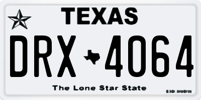 TX license plate DRX4064