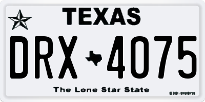 TX license plate DRX4075