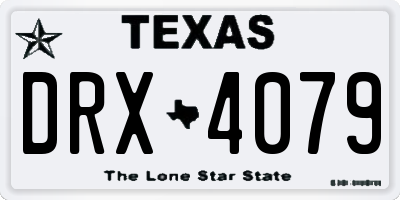 TX license plate DRX4079