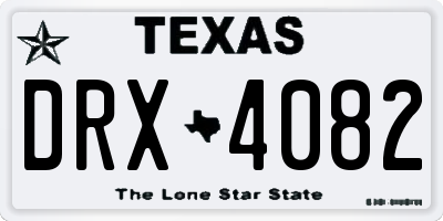 TX license plate DRX4082