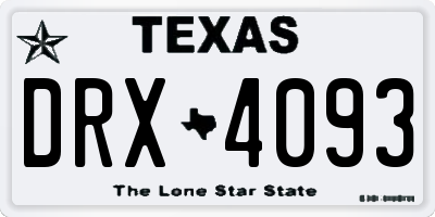 TX license plate DRX4093