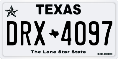 TX license plate DRX4097