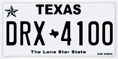 TX license plate DRX4100