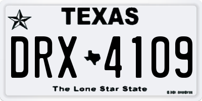 TX license plate DRX4109