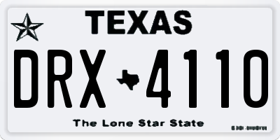 TX license plate DRX4110