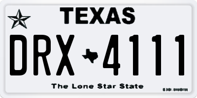TX license plate DRX4111