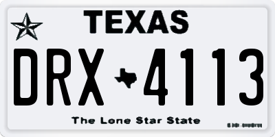 TX license plate DRX4113
