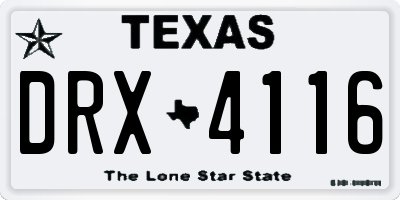 TX license plate DRX4116