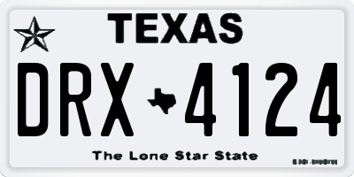 TX license plate DRX4124