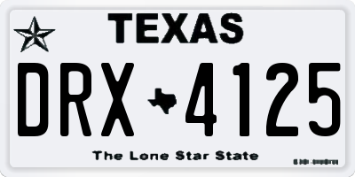 TX license plate DRX4125