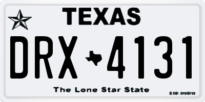 TX license plate DRX4131