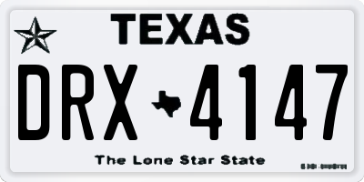 TX license plate DRX4147