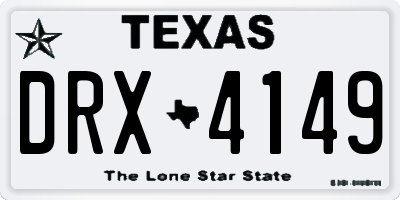 TX license plate DRX4149