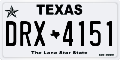 TX license plate DRX4151