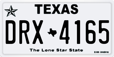 TX license plate DRX4165