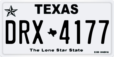 TX license plate DRX4177