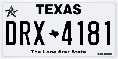 TX license plate DRX4181