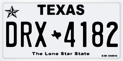 TX license plate DRX4182