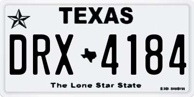 TX license plate DRX4184