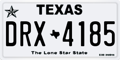 TX license plate DRX4185