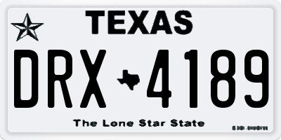 TX license plate DRX4189