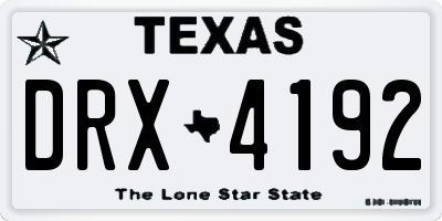 TX license plate DRX4192