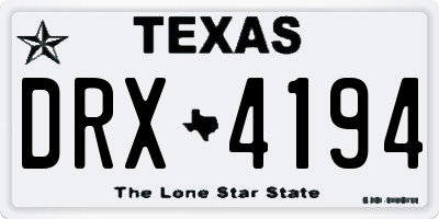 TX license plate DRX4194