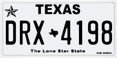 TX license plate DRX4198