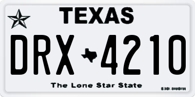 TX license plate DRX4210