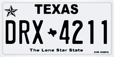 TX license plate DRX4211