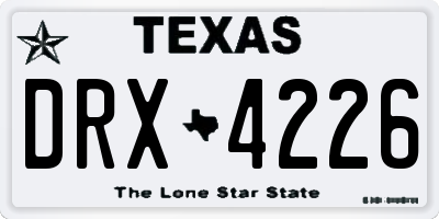 TX license plate DRX4226