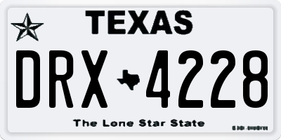 TX license plate DRX4228