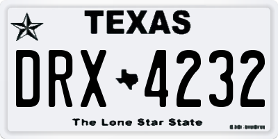 TX license plate DRX4232