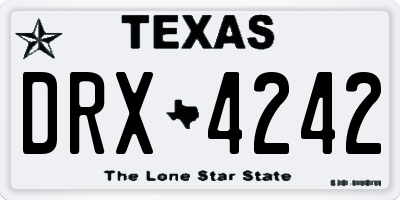 TX license plate DRX4242