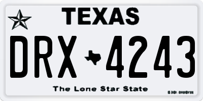 TX license plate DRX4243
