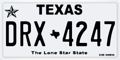 TX license plate DRX4247